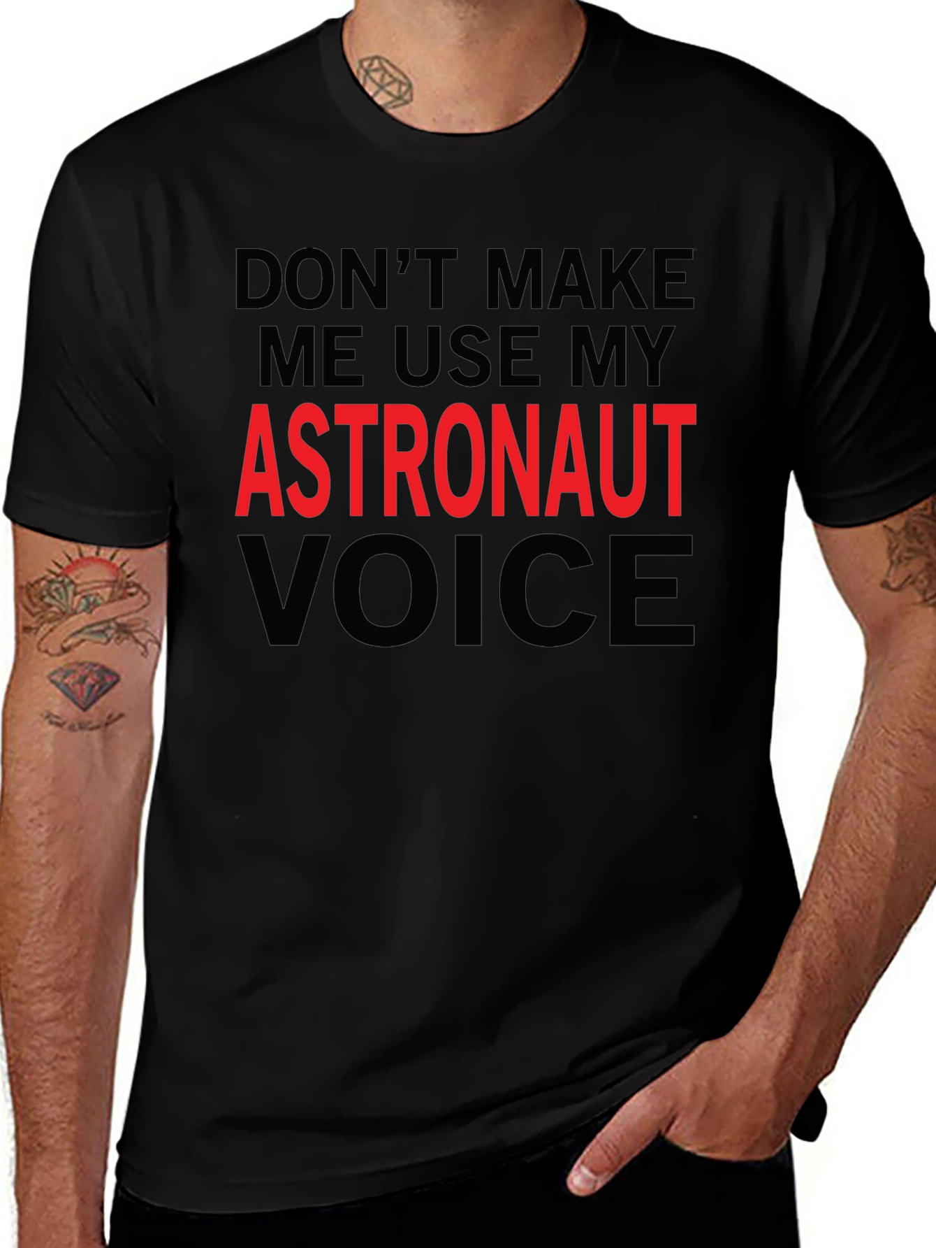 Astronaut Voice Novelty Graphic T-Shirt