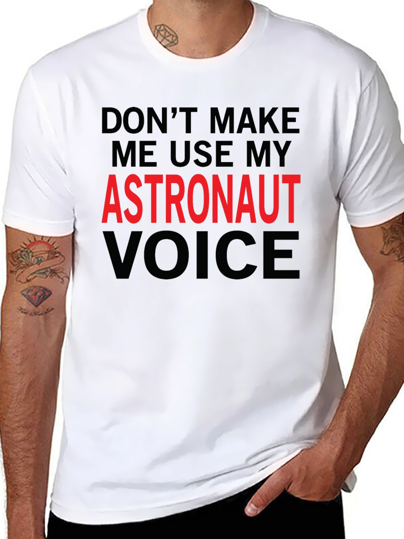 Astronaut Voice Novelty Graphic T-Shirt