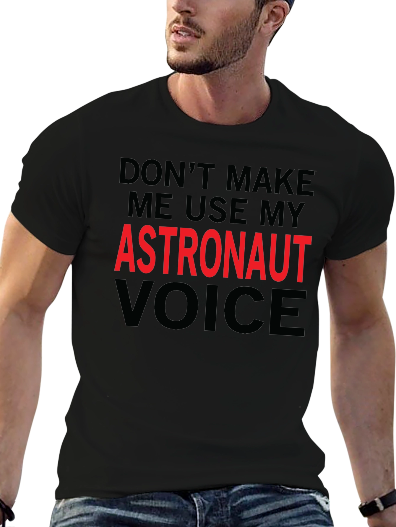 Astronaut Voice Novelty Graphic T-Shirt
