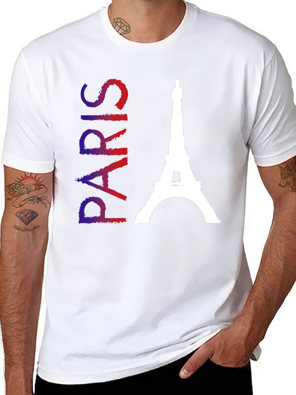 Paris Eiffel Tower Black T-Shirt