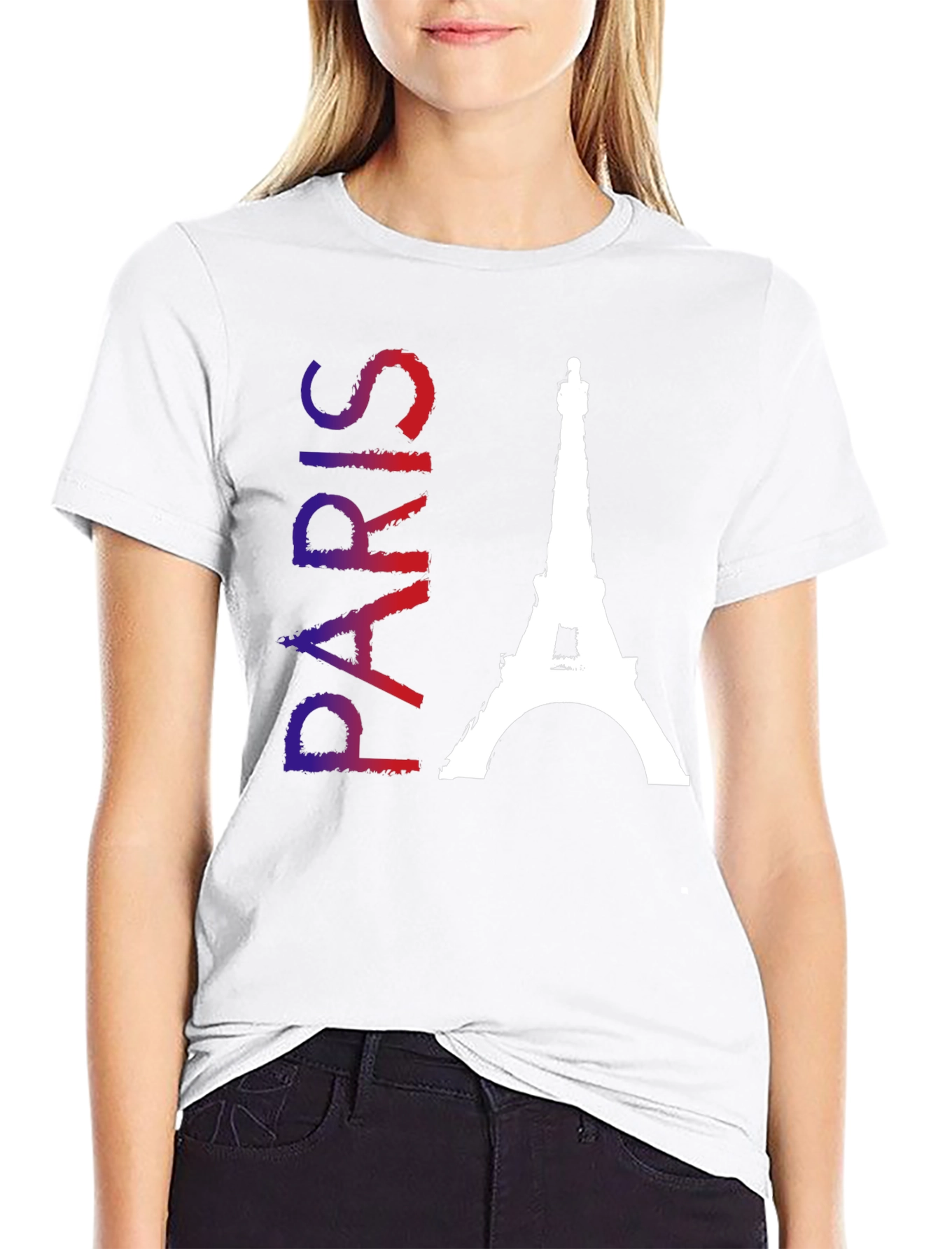 Paris Eiffel Tower Black T-Shirt