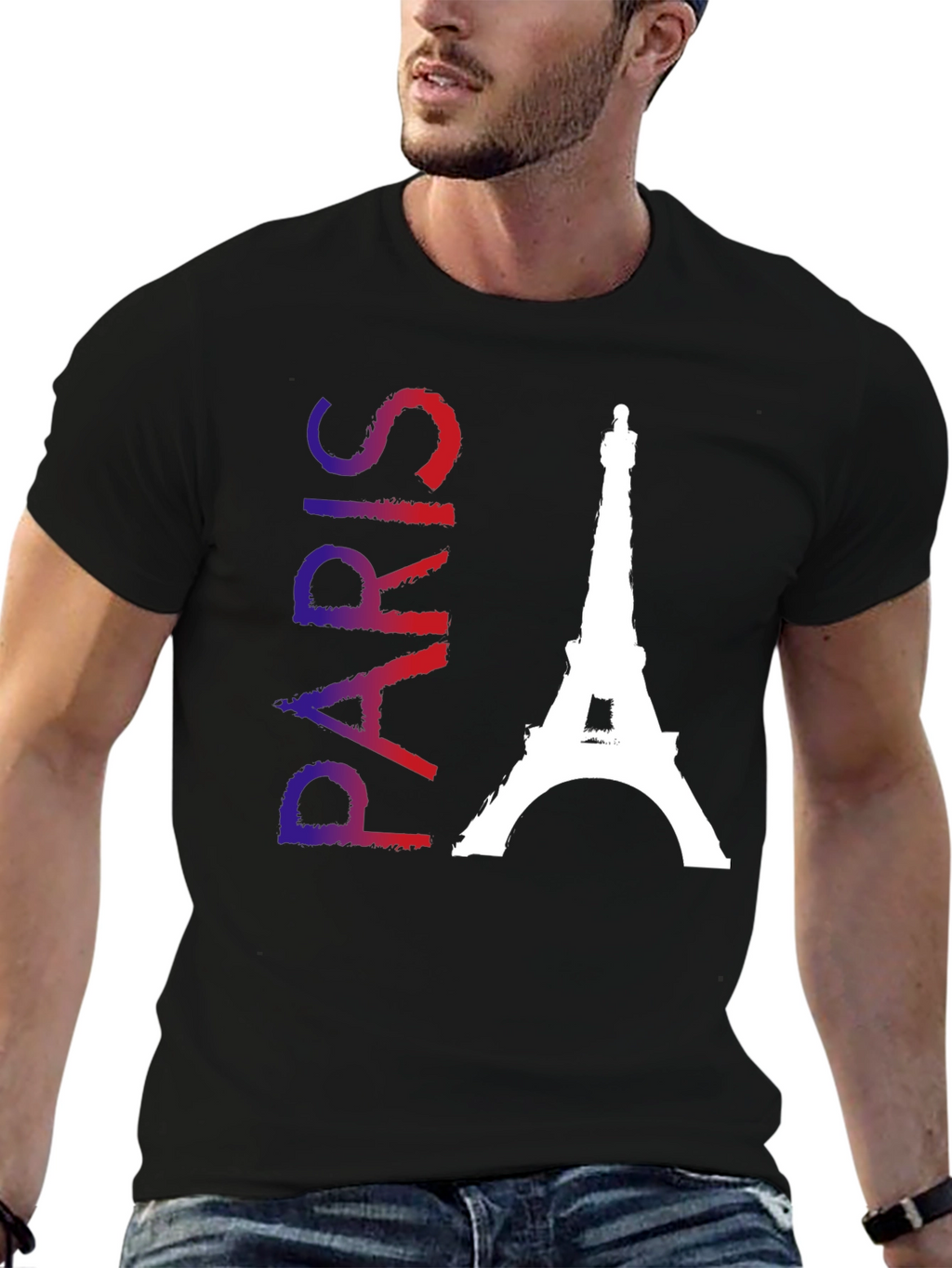 Paris Eiffel Tower Black T-Shirt