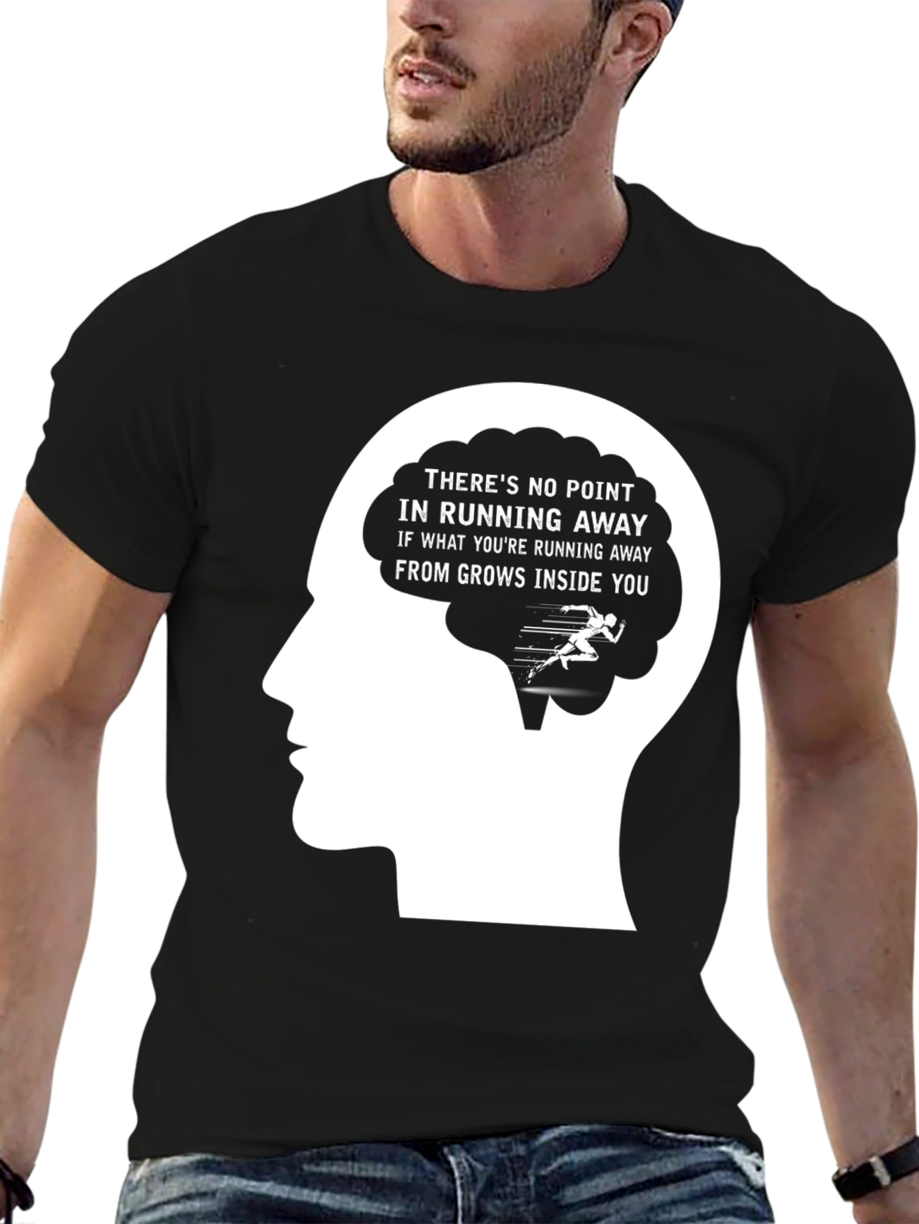 Motivational Running T-Shirt - Brain Design