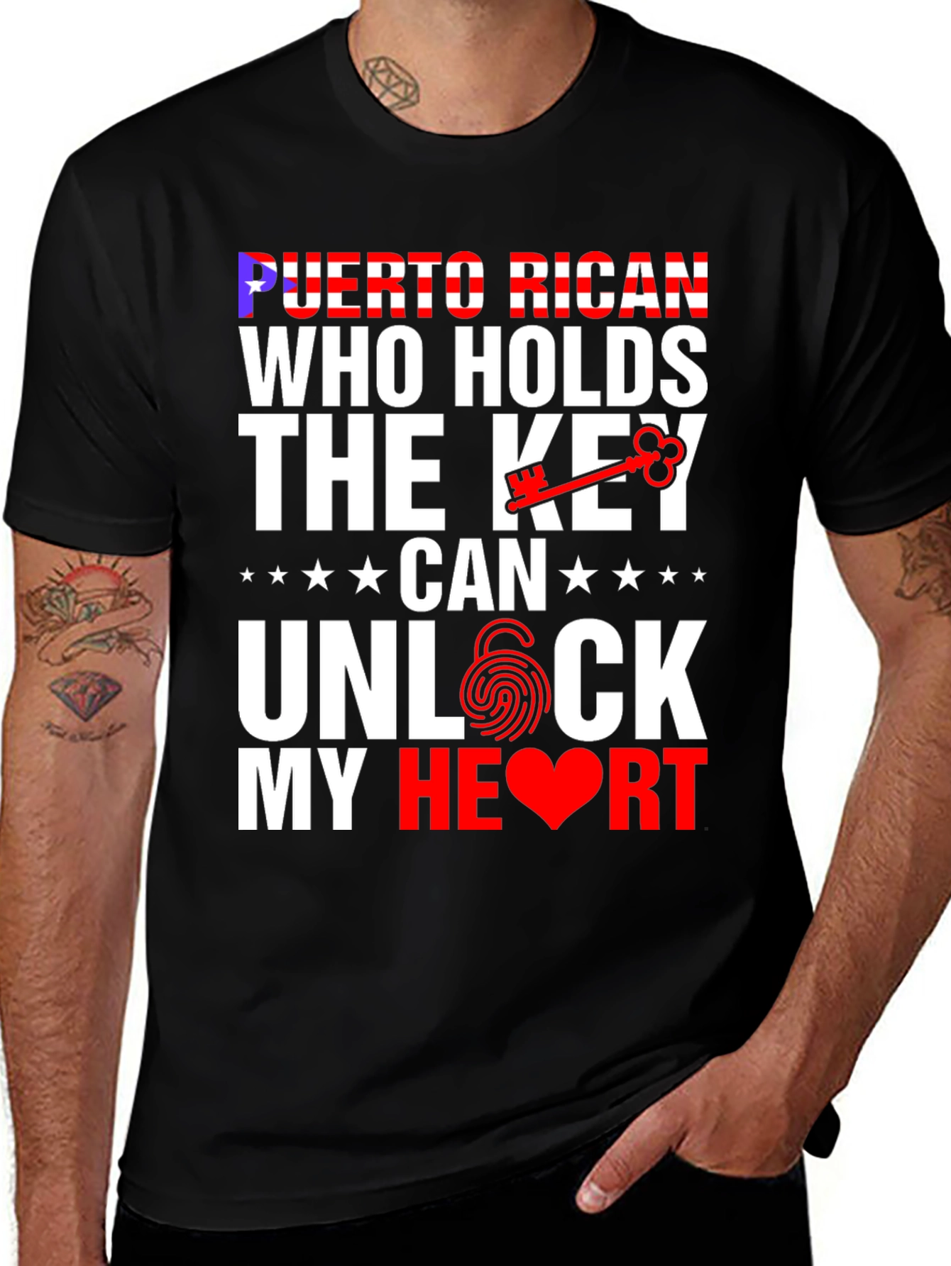 Puerto Rican Key to My Heart Graphic T-Shirt