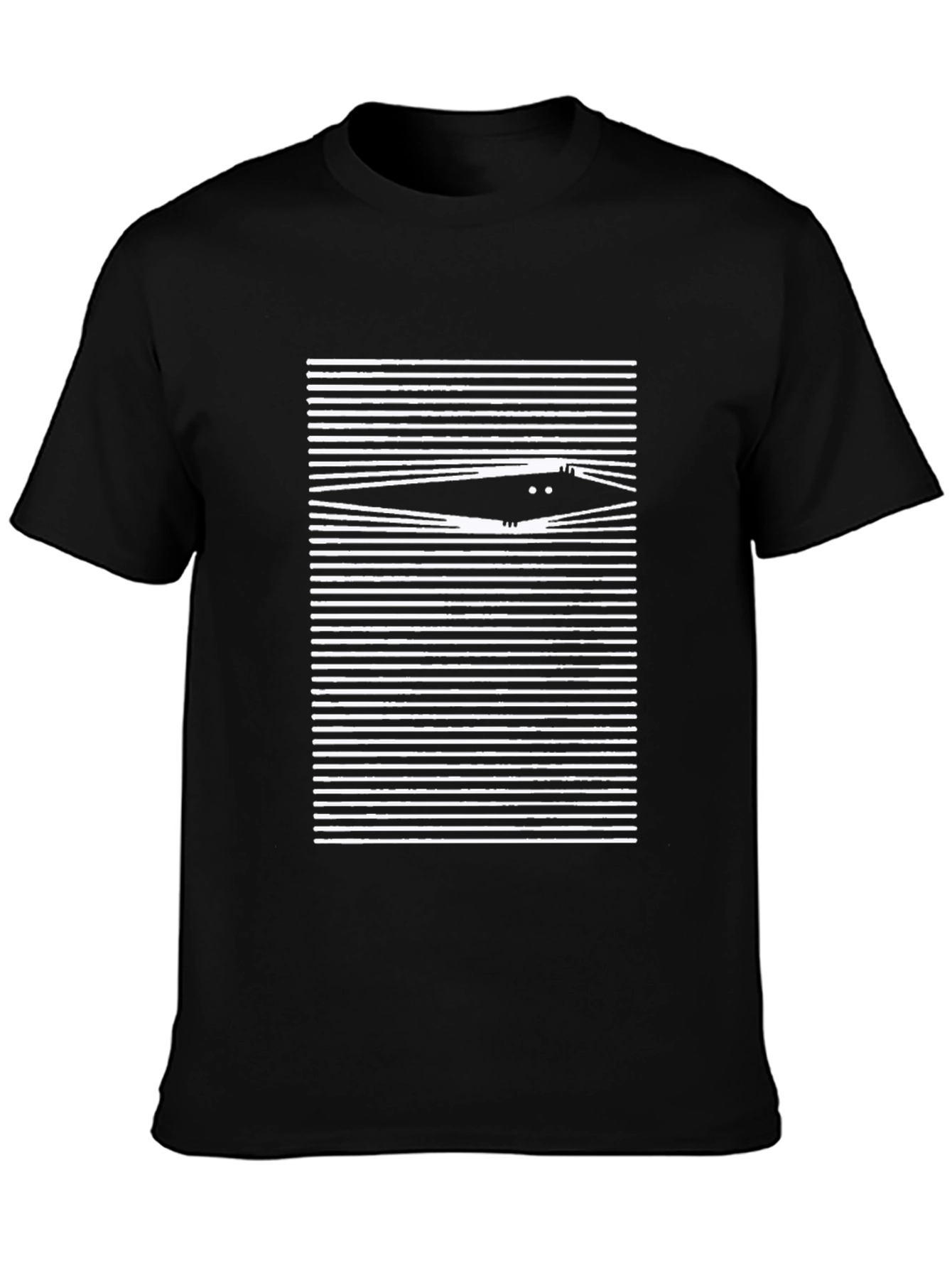 Peeking Cat Black T-Shirt - Soft Cotton Blend