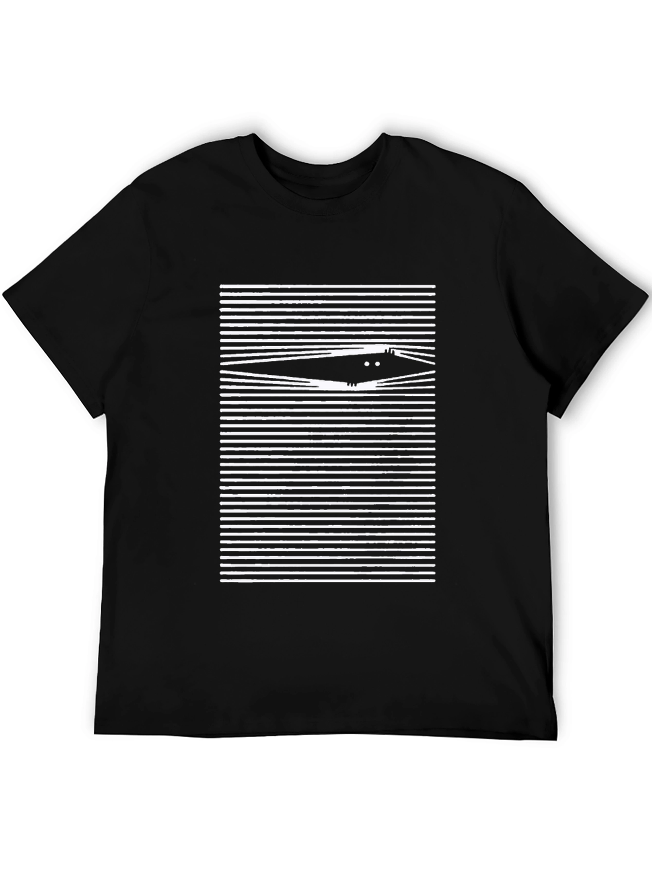 Peeking Cat Black T-Shirt - Soft Cotton Blend
