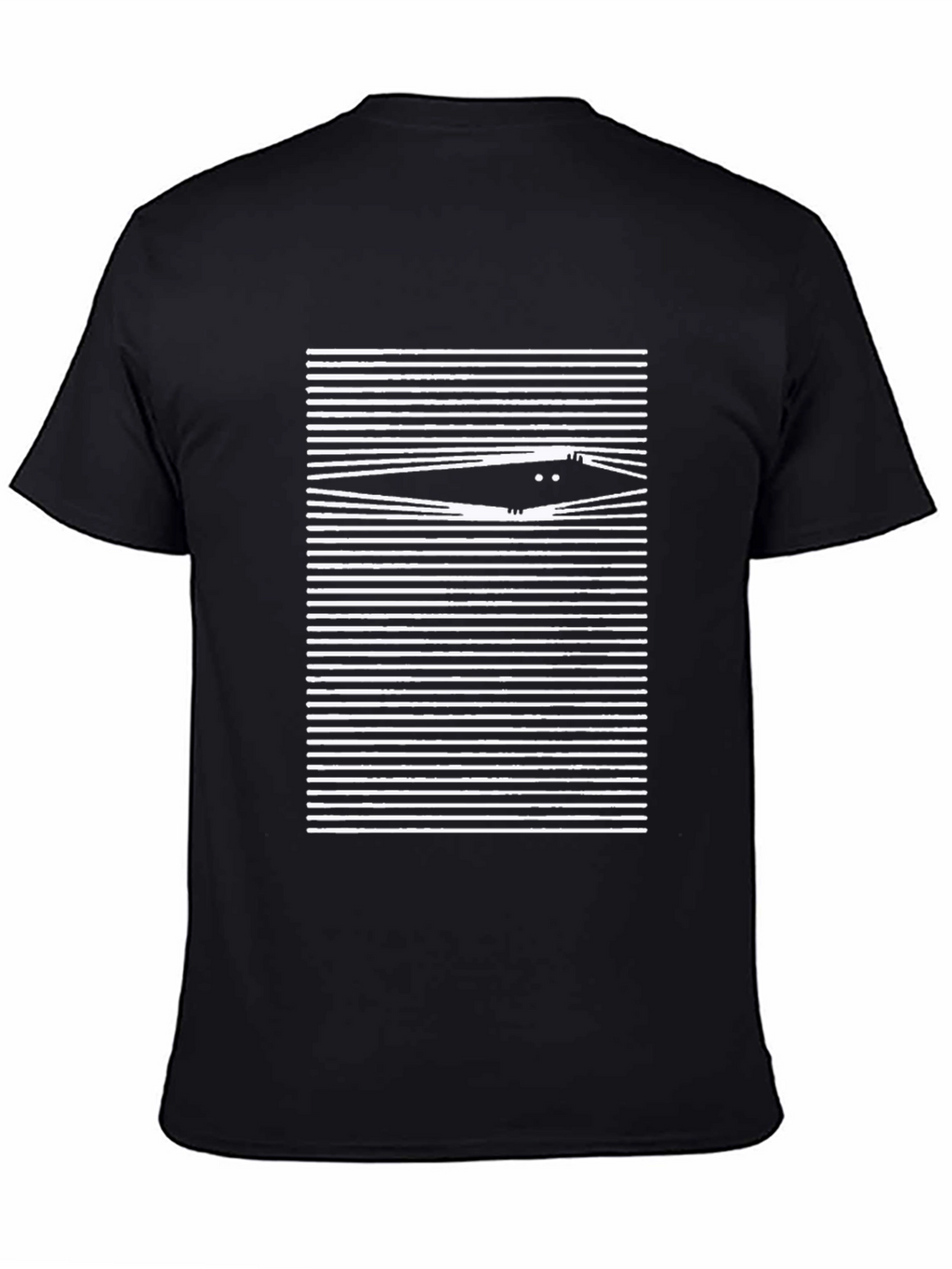 Peeking Cat Black T-Shirt - Soft Cotton Blend