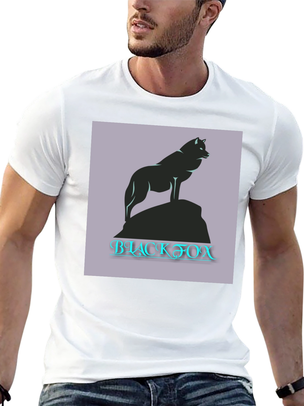 Black Fox Graphic Tee - Mens Casual T-Shirt