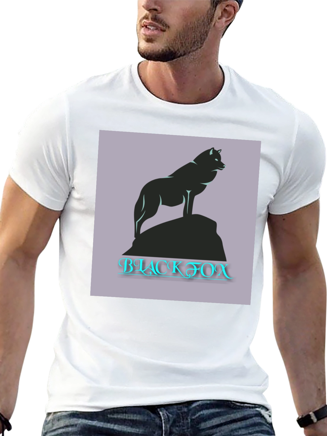 Black Fox Graphic Tee - Mens Casual T-Shirt