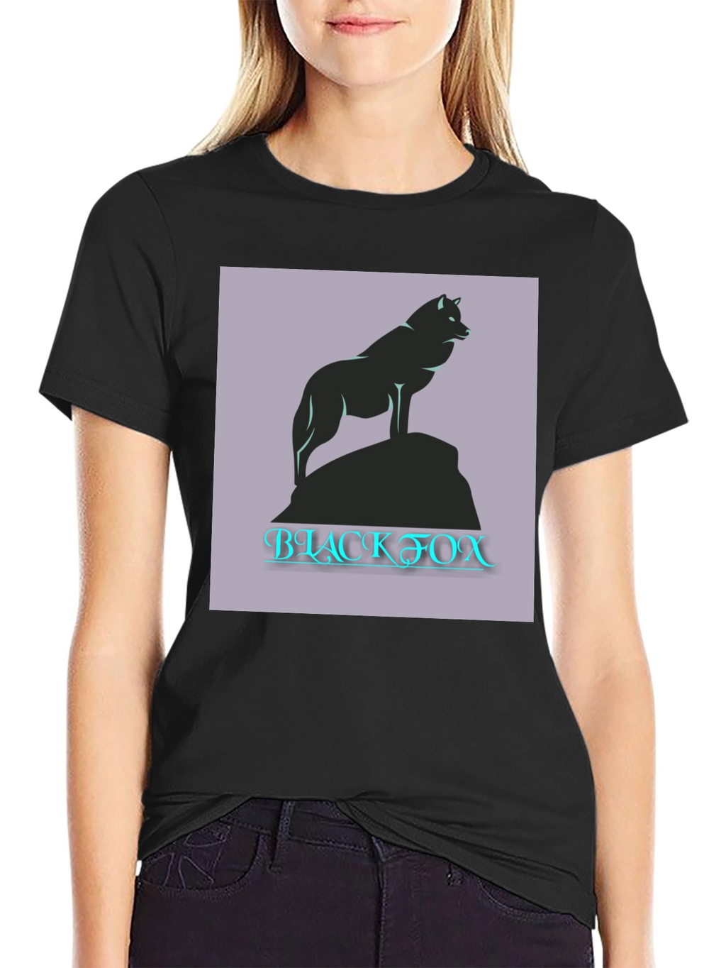 Black Fox Graphic Tee - Mens Casual T-Shirt