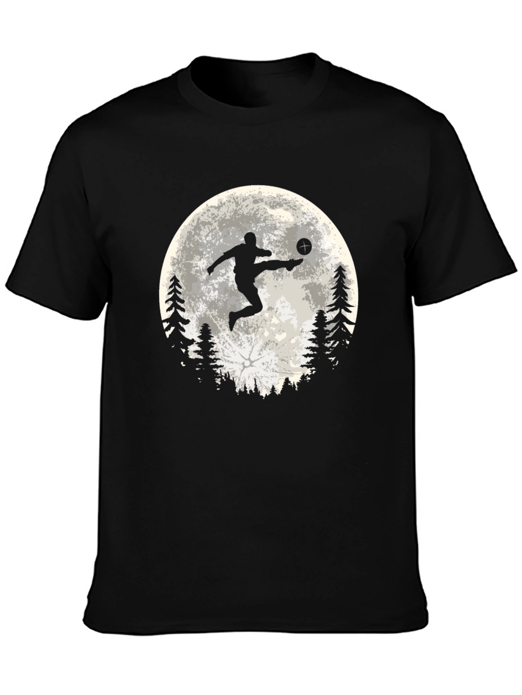 Soccer Moon Graphic T-Shirt - Sporty Black Tee