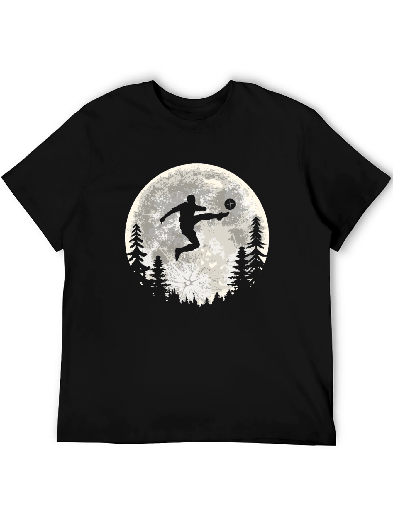 Soccer Moon Graphic T-Shirt - Sporty Black Tee