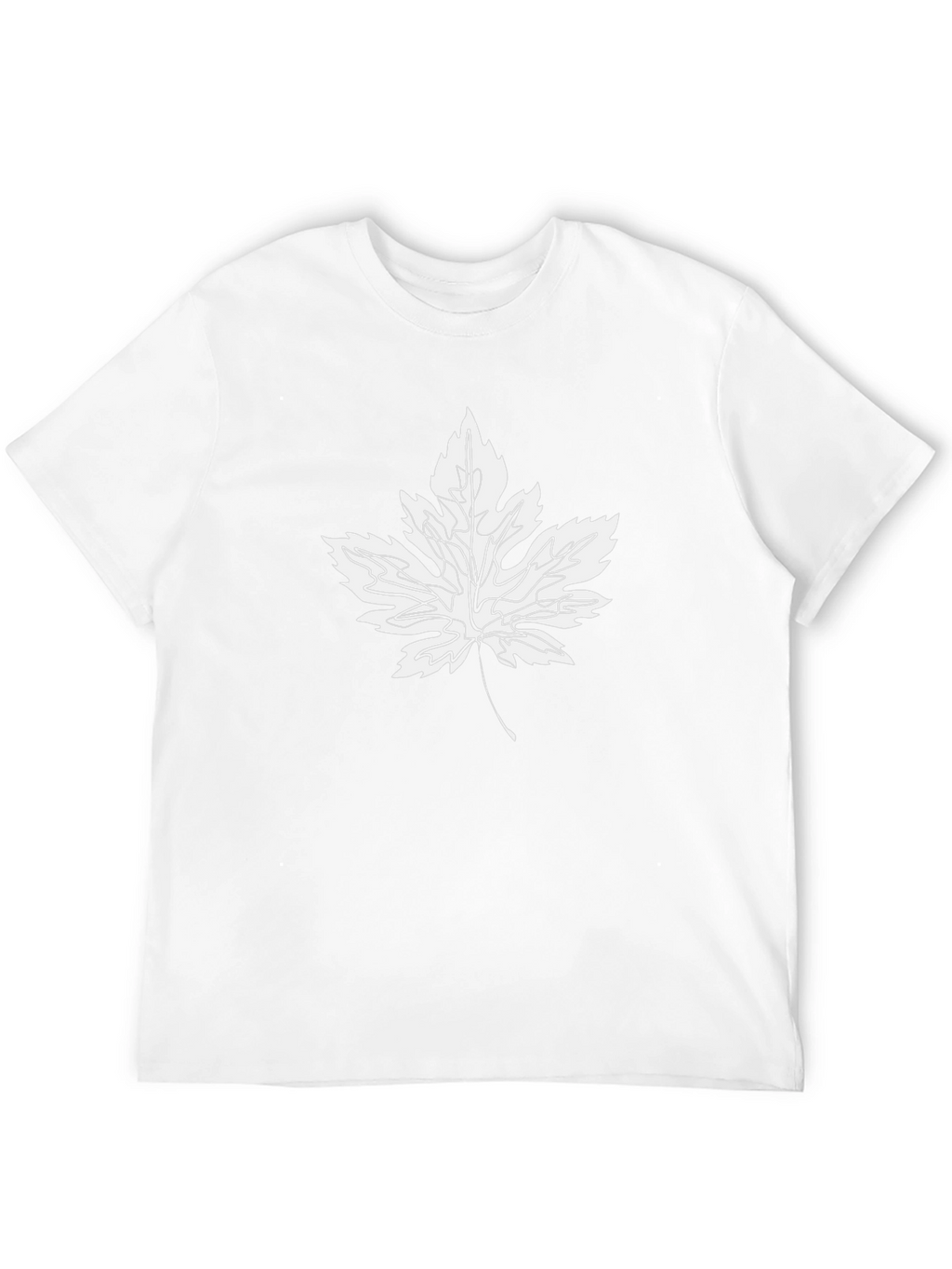 Black T-Shirt with White Maple Leaf Graphic
