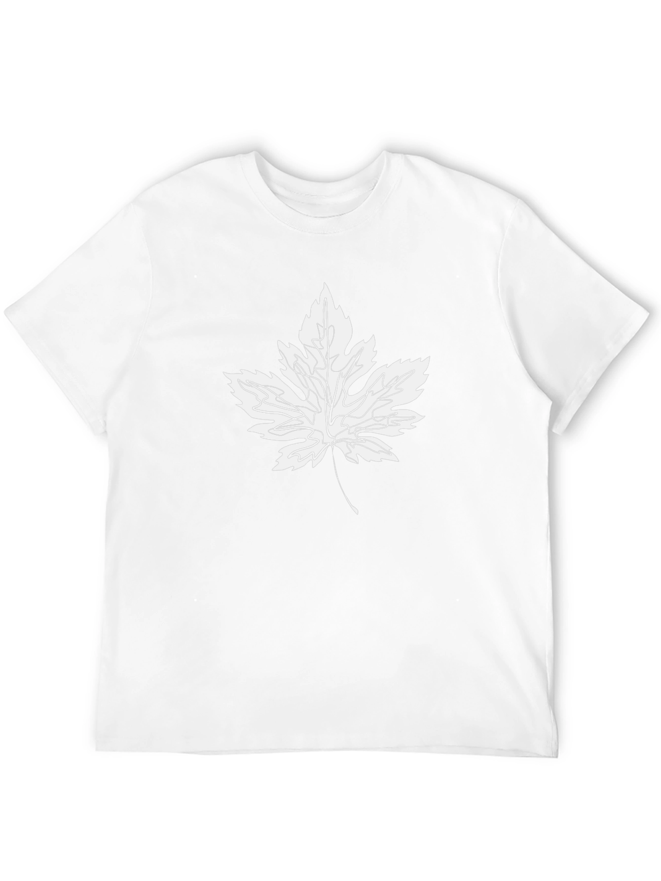 Black T-Shirt with White Maple Leaf Graphic