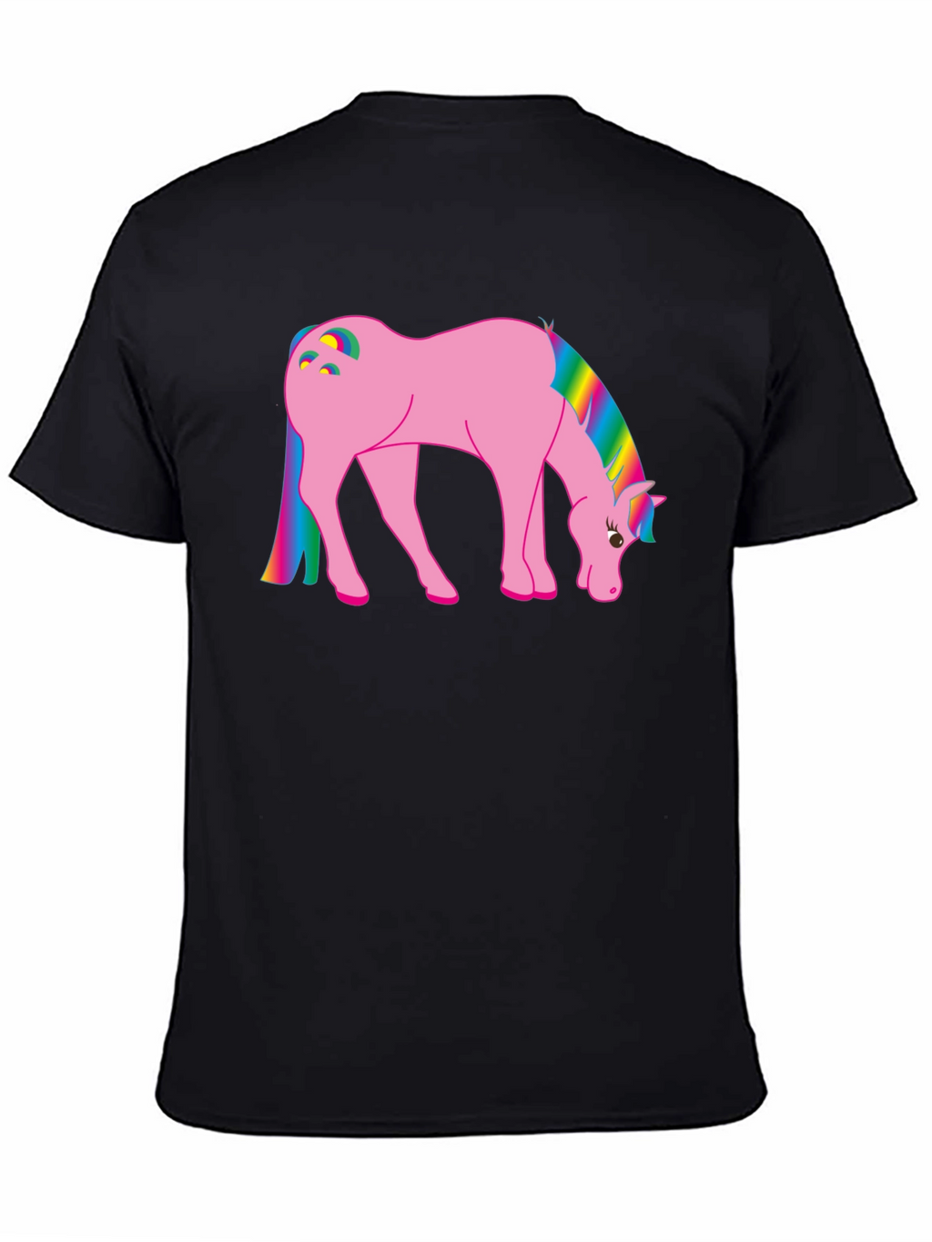 Rainbow Pony Graphic T-Shirt - Black