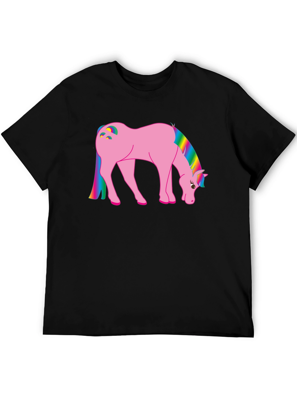 Rainbow Pony Graphic T-Shirt - Black