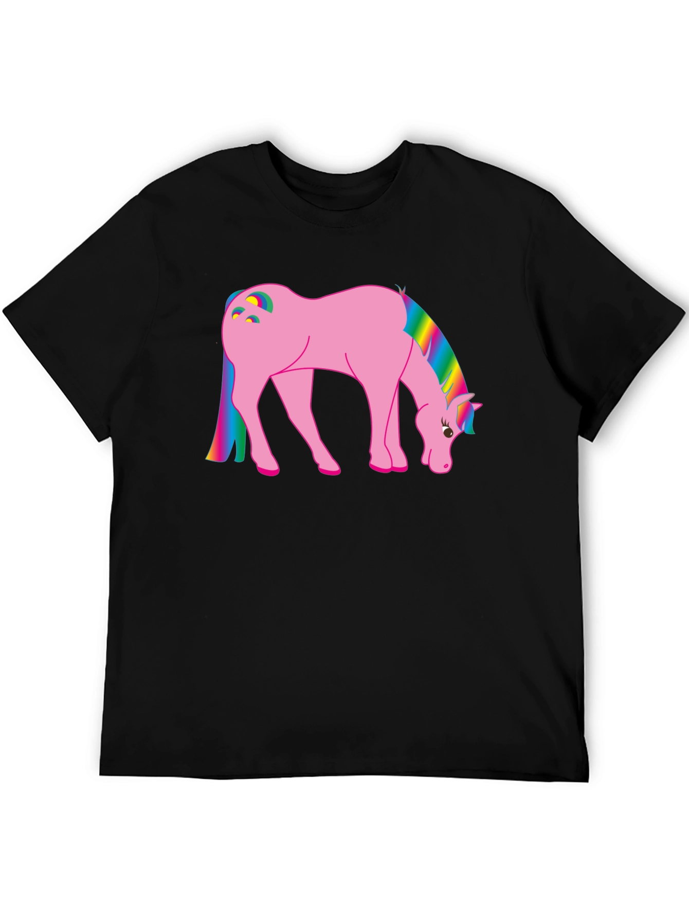 Rainbow Pony Graphic T-Shirt - Black