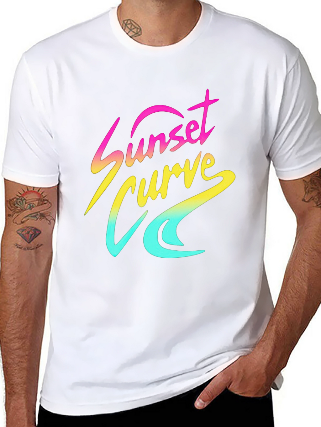 Sunset Curve Graphic T-Shirt - Retro 80s Style