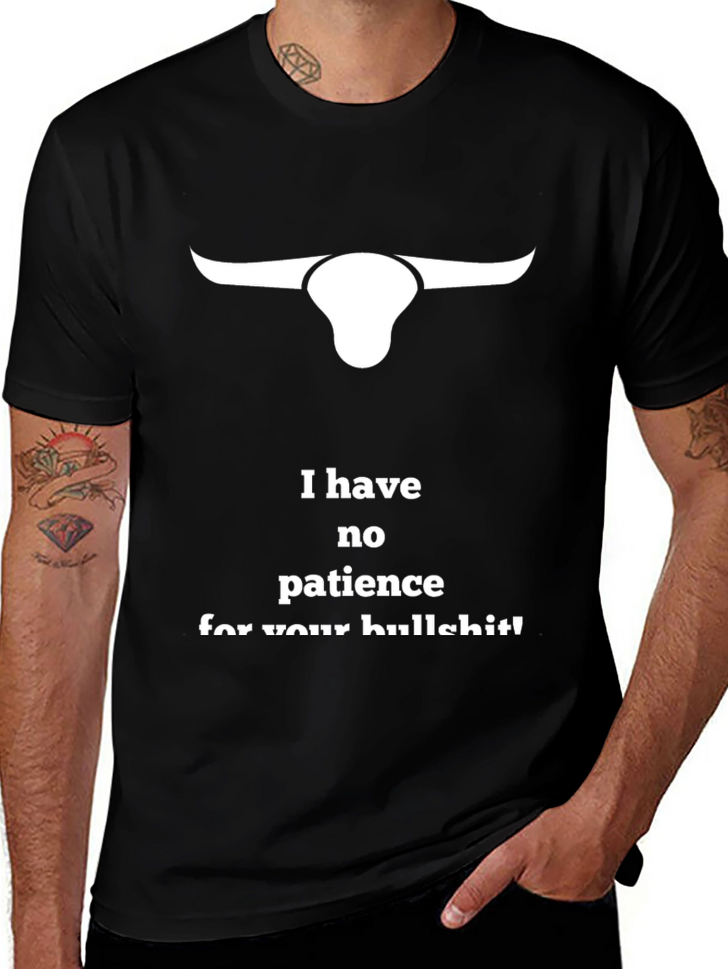 No Patience Bull Graphic T-Shirt
