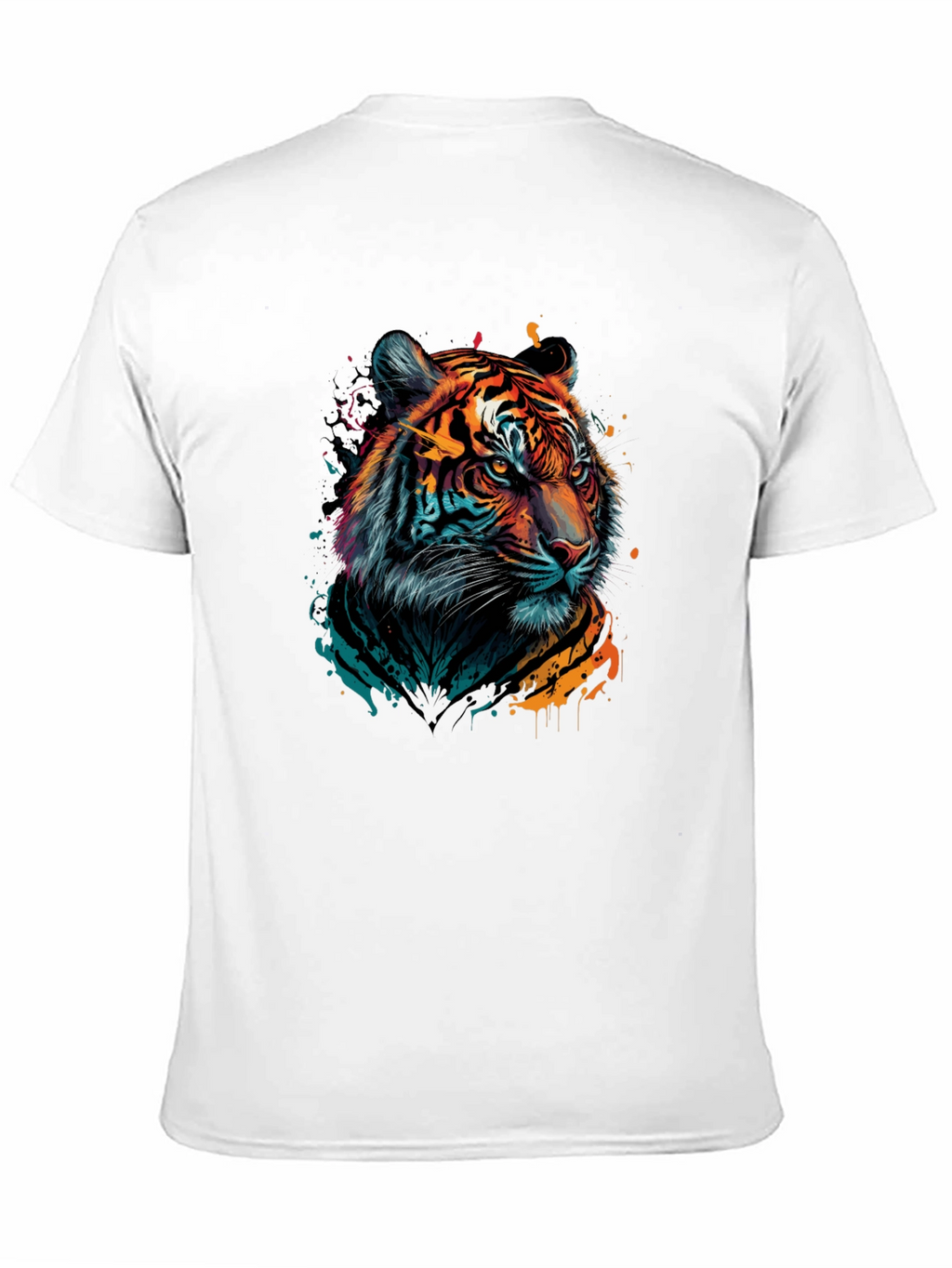 Vibrant Tiger Graphic Black T-Shirt