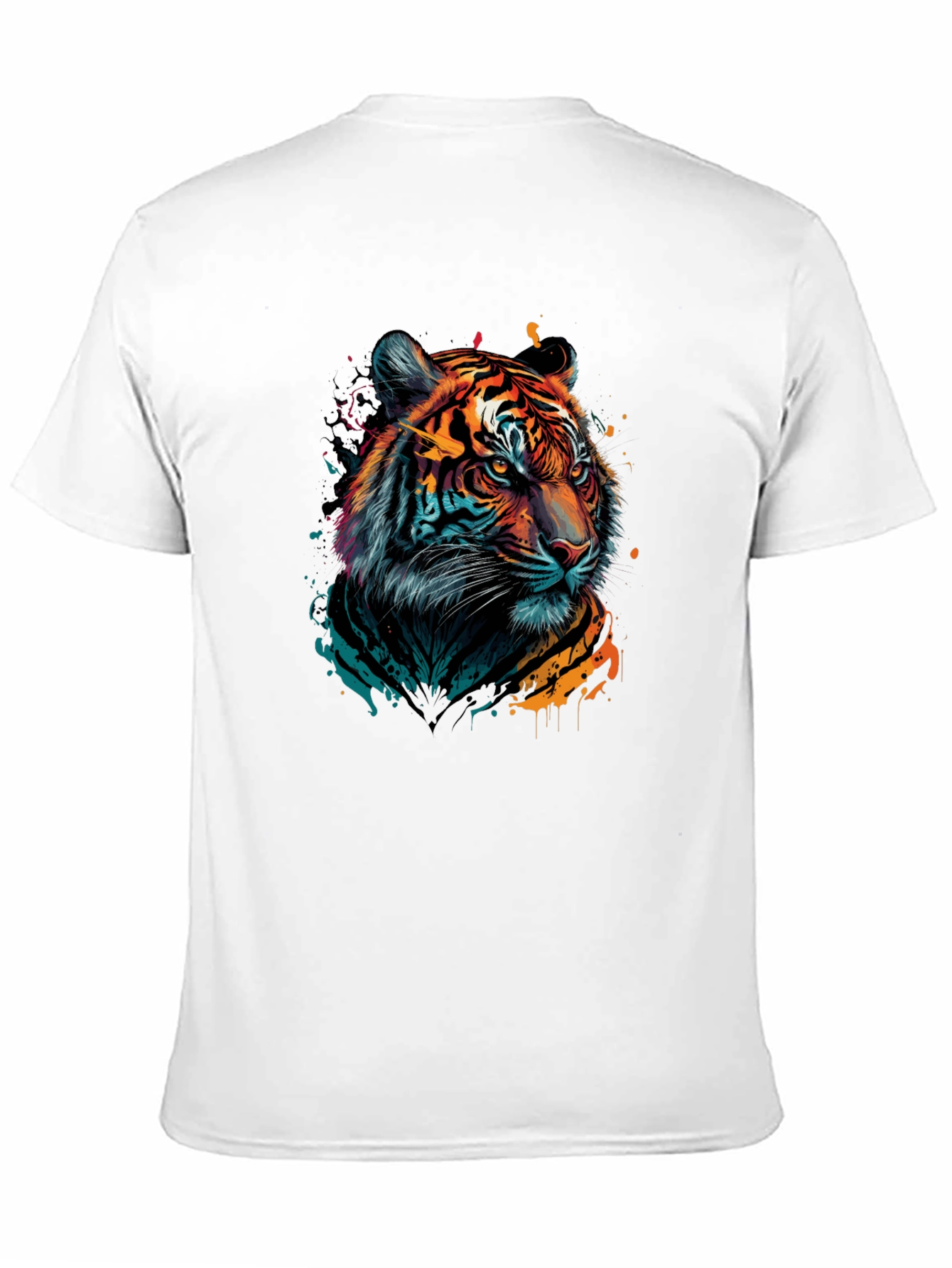 Vibrant Tiger Graphic Black T-Shirt