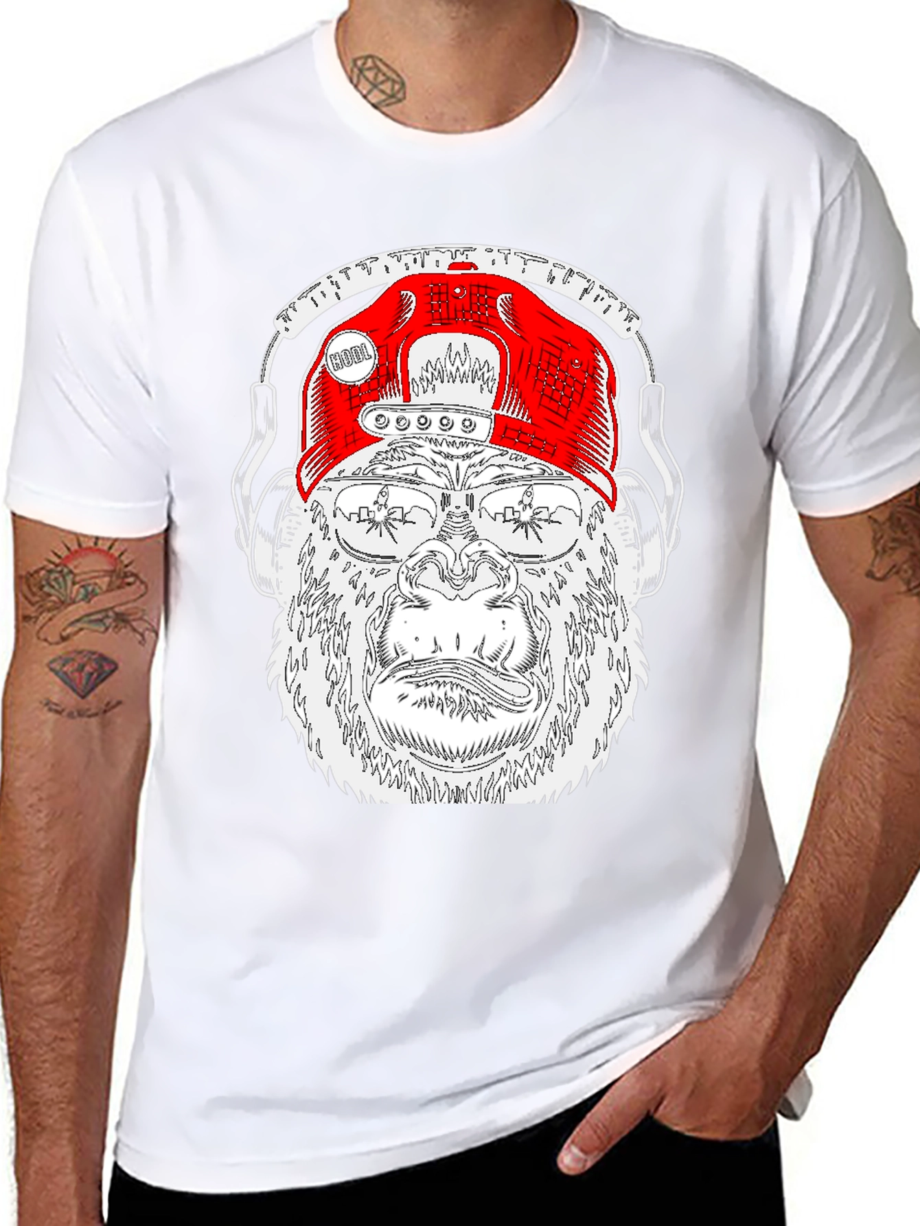 Cool Gorilla Tee with Headphones & Hat