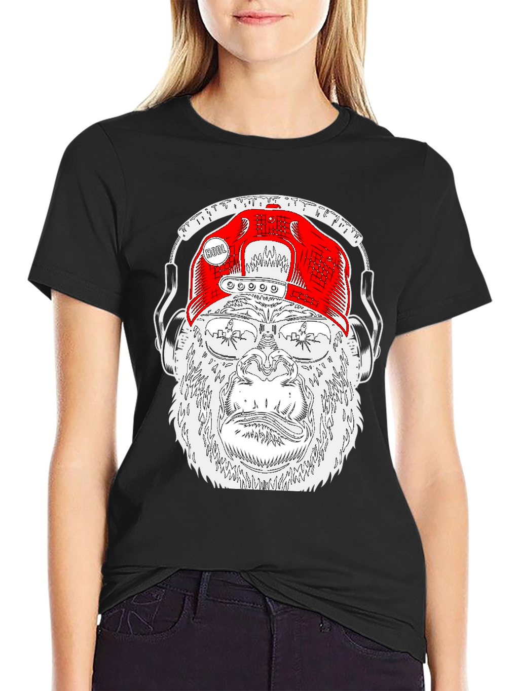 Cool Gorilla Tee with Headphones & Hat