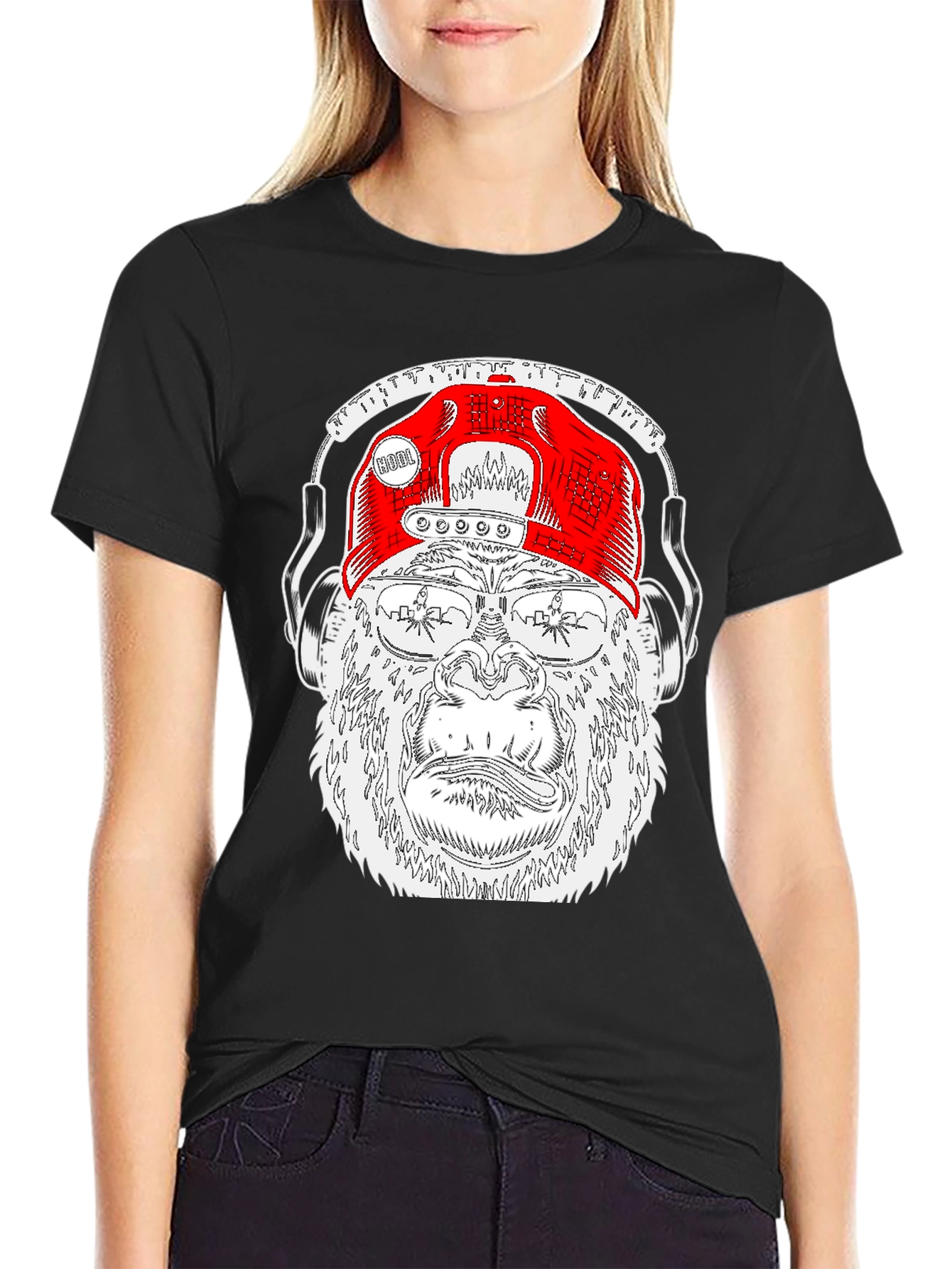 Cool Gorilla Tee with Headphones & Hat