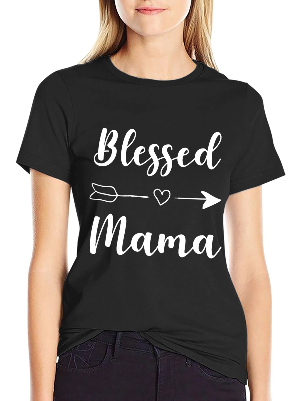 Blessed Mama Graphic T-Shirt - Black