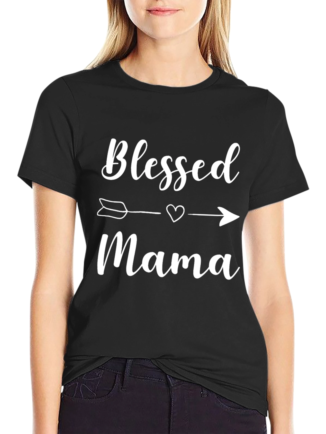 Blessed Mama Graphic T-Shirt - Black
