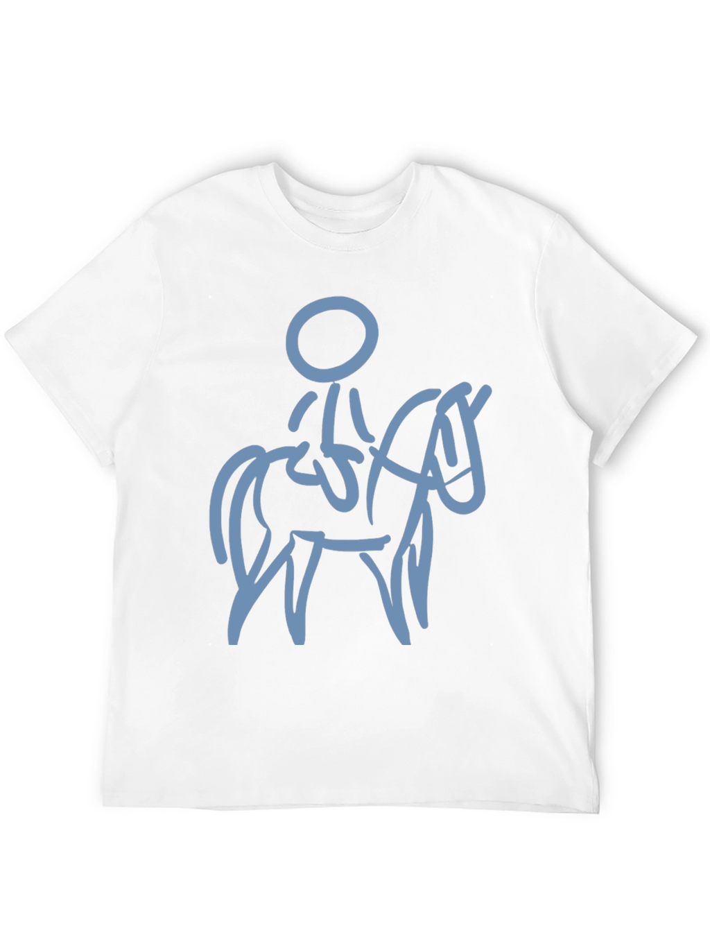 Black T-Shirt with Horse Rider Design