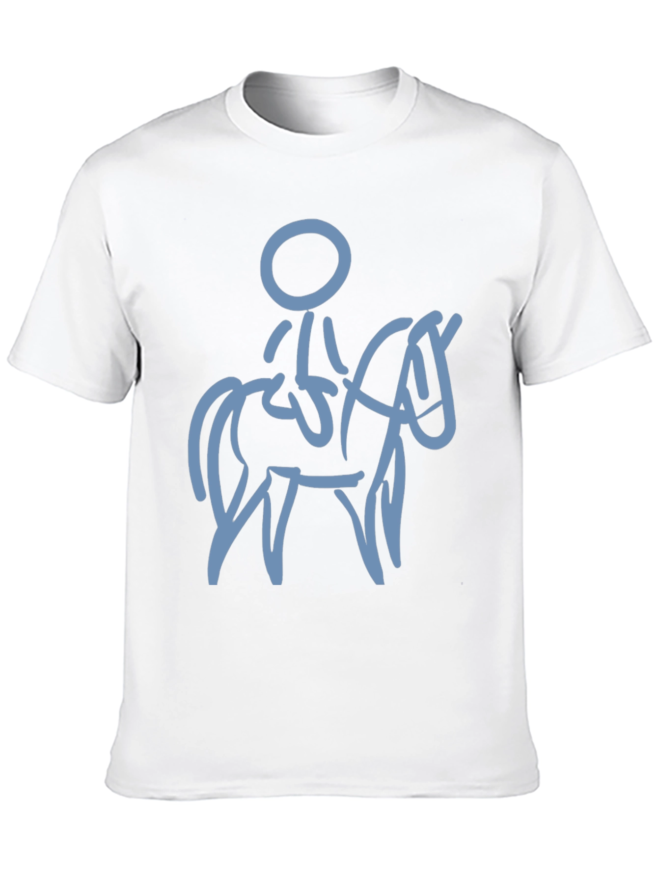 Black T-Shirt with Horse Rider Design