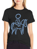 Black T-Shirt with Horse Rider Design