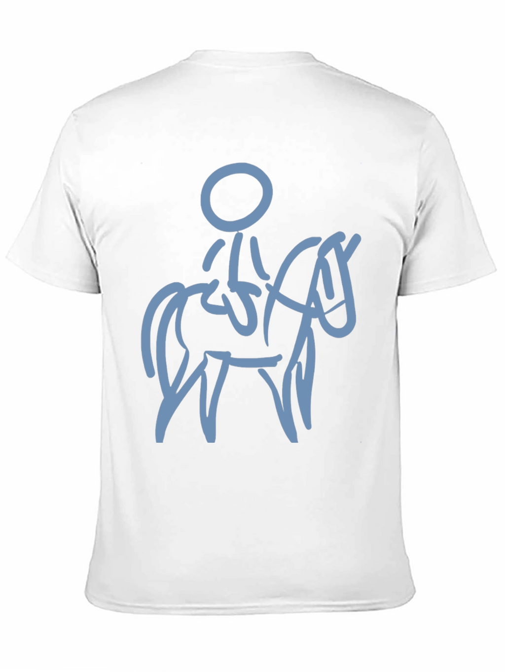 Black T-Shirt with Horse Rider Design