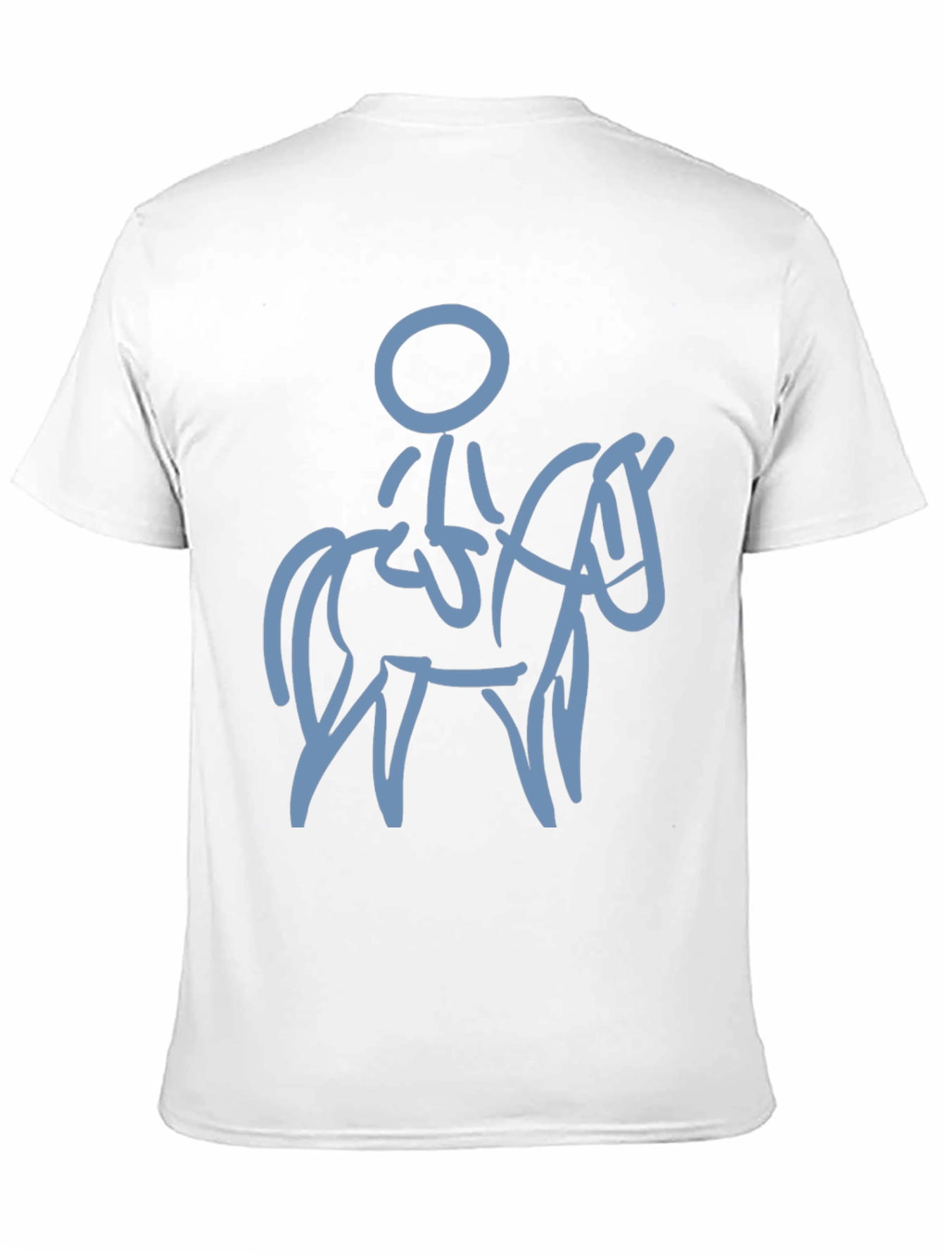 Black T-Shirt with Horse Rider Design
