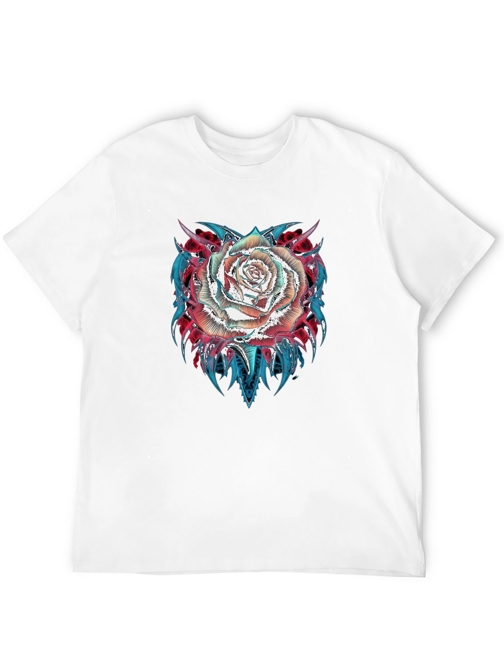 Rose Graphic Tee - Modern Black T-Shirt