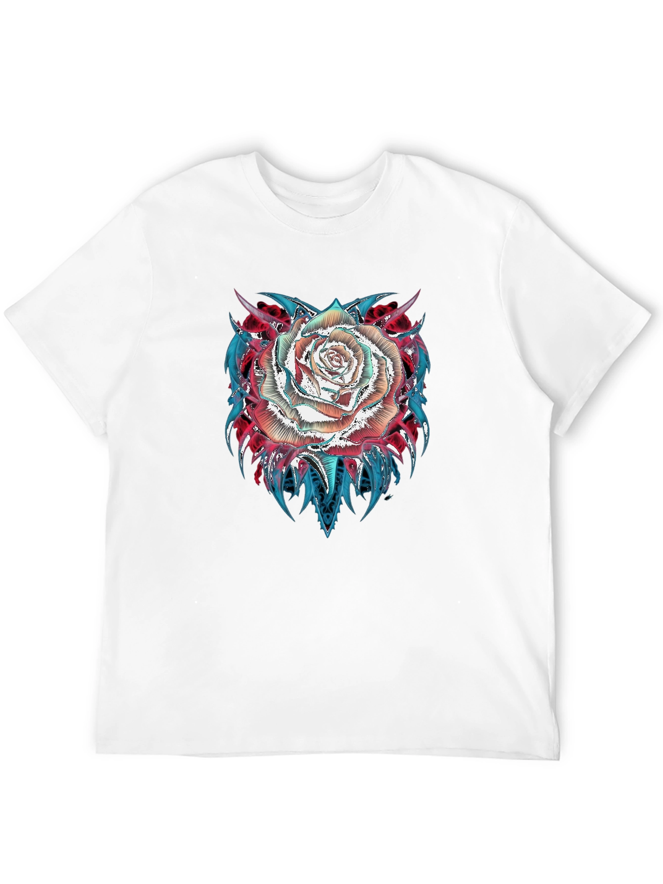 Rose Graphic Tee - Modern Black T-Shirt