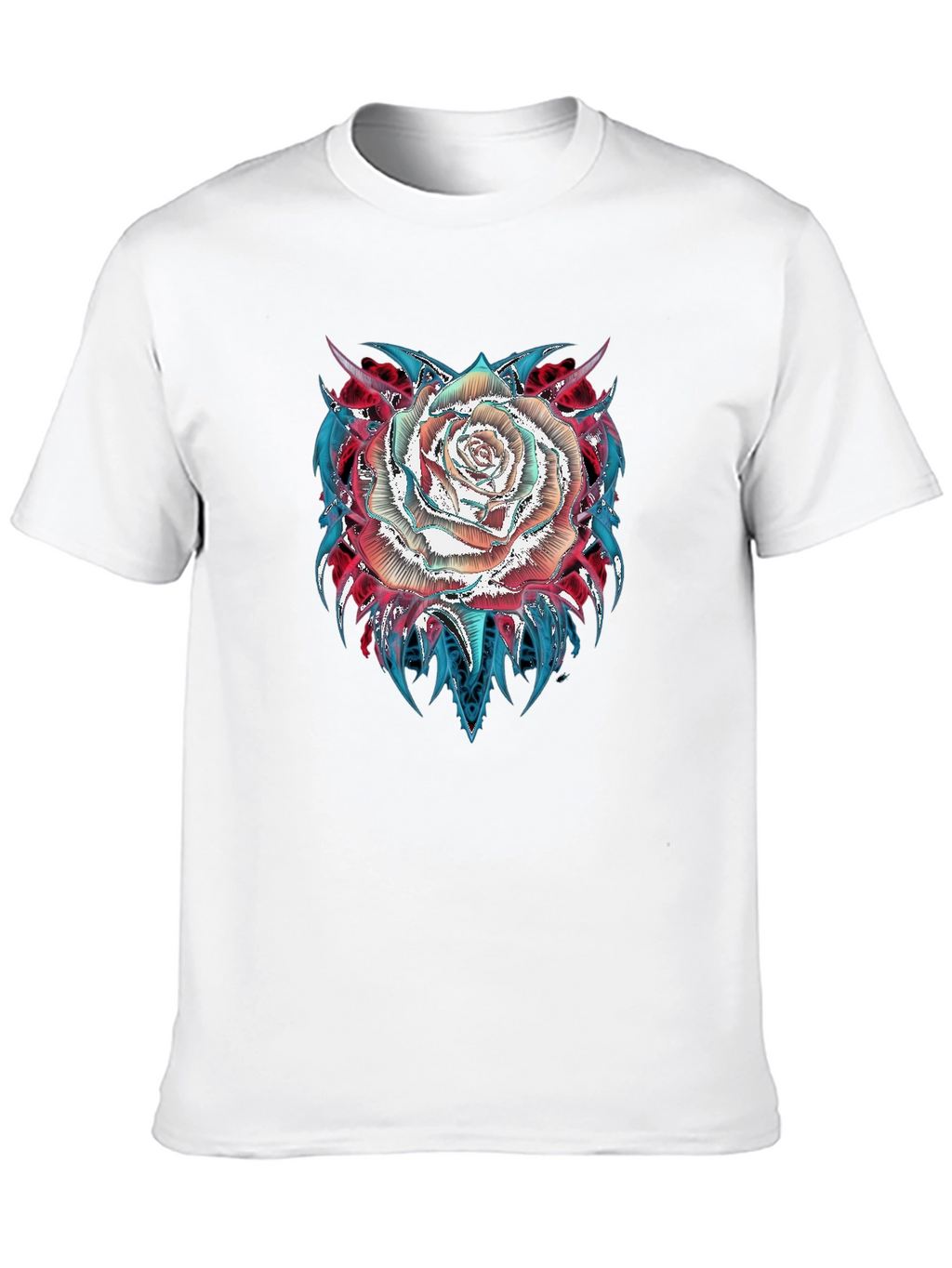Rose Graphic Tee - Modern Black T-Shirt
