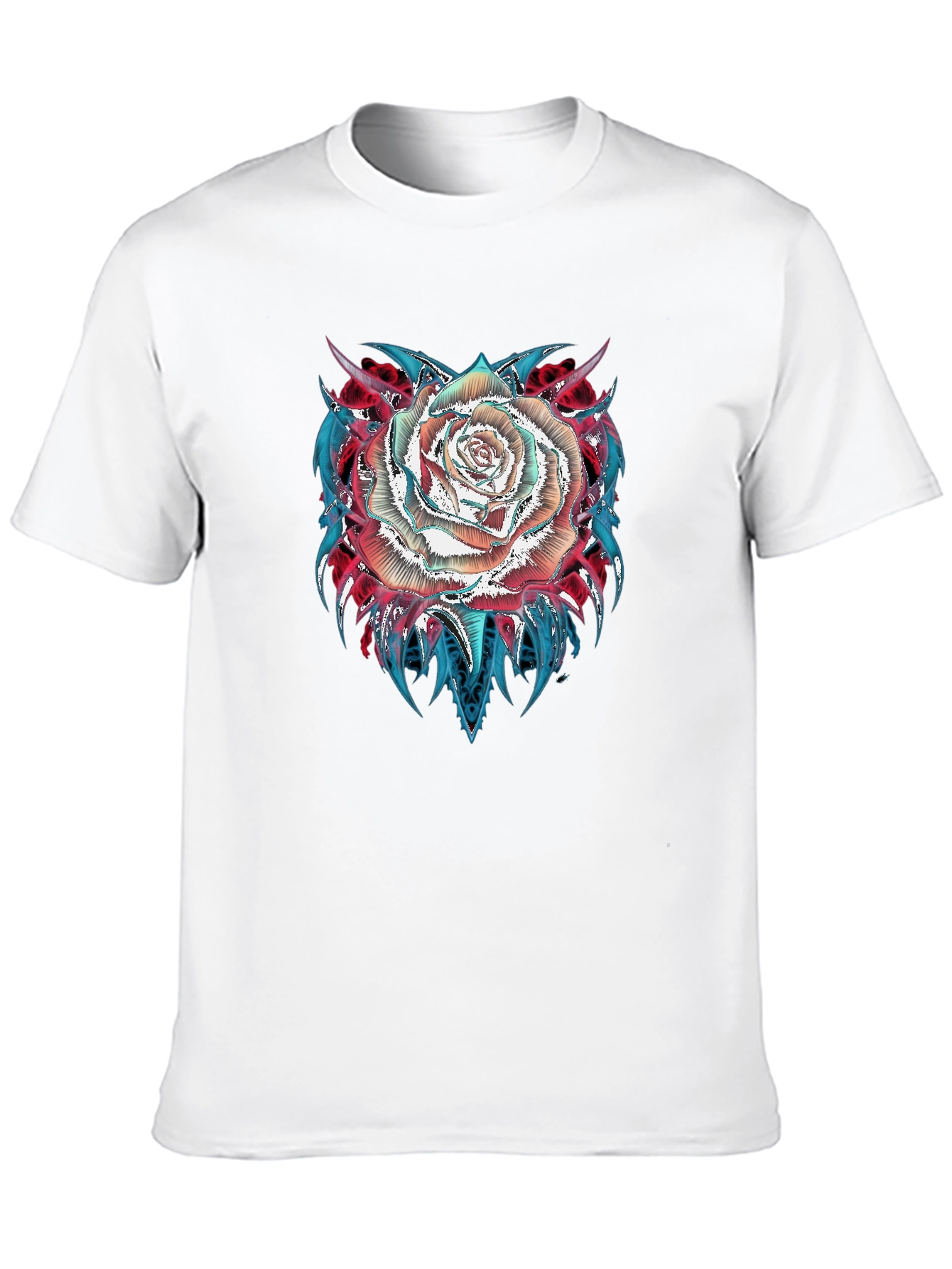 Rose Graphic Tee - Modern Black T-Shirt