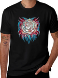 Rose Graphic Tee - Modern Black T-Shirt