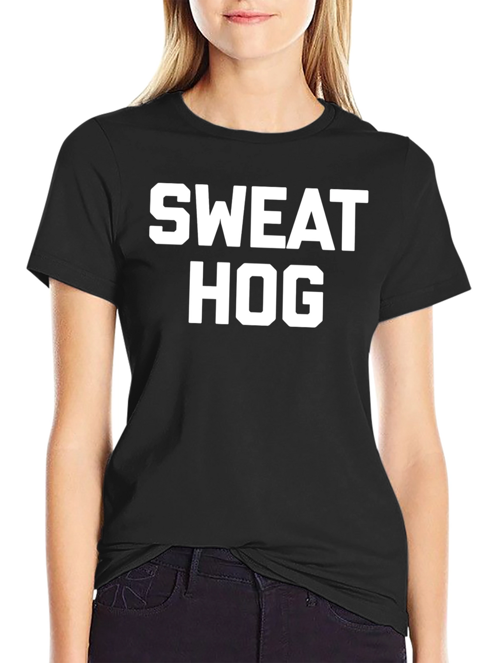 Sweat Hog Funny Graphic Tee - Black