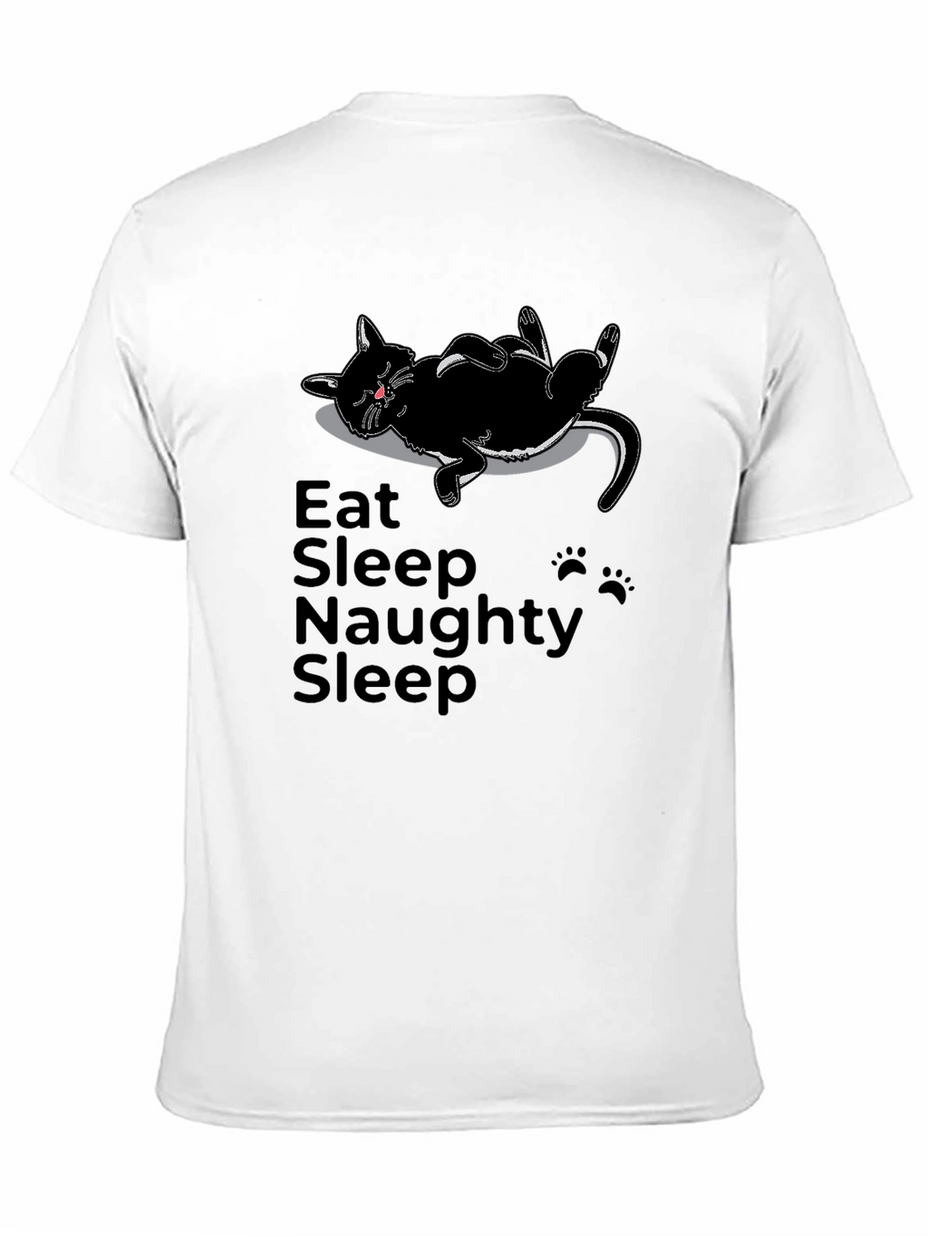 Eat Sleep Naughty Sleep Black Cat T-Shirt