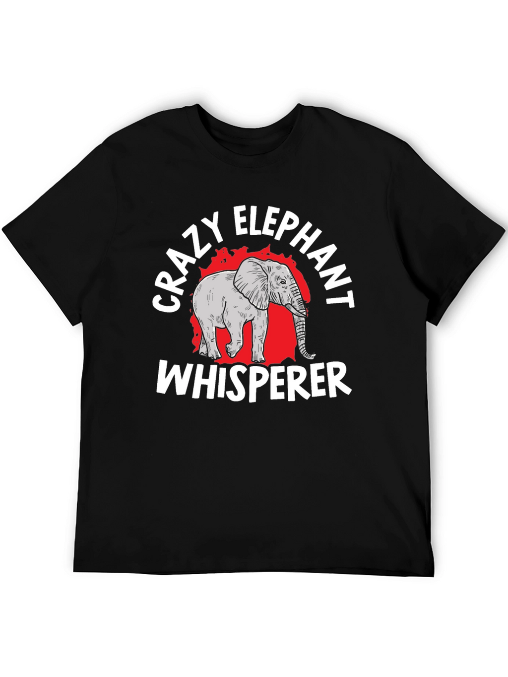Crazy Elephant Whisperer Black Graphic T-Shirt