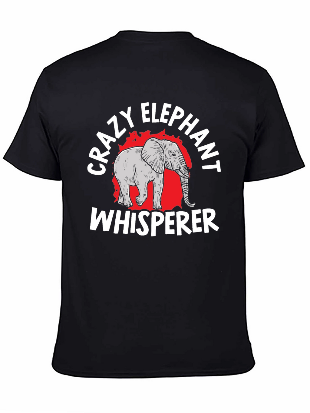 Crazy Elephant Whisperer Black Graphic T-Shirt