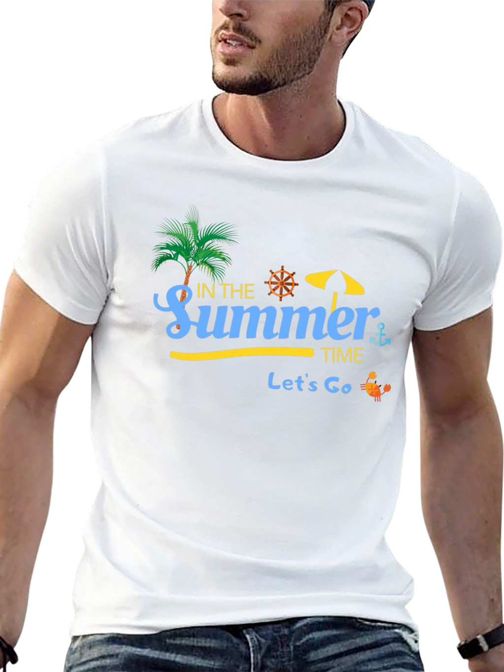 Summer Time Graphic Black T-Shirt