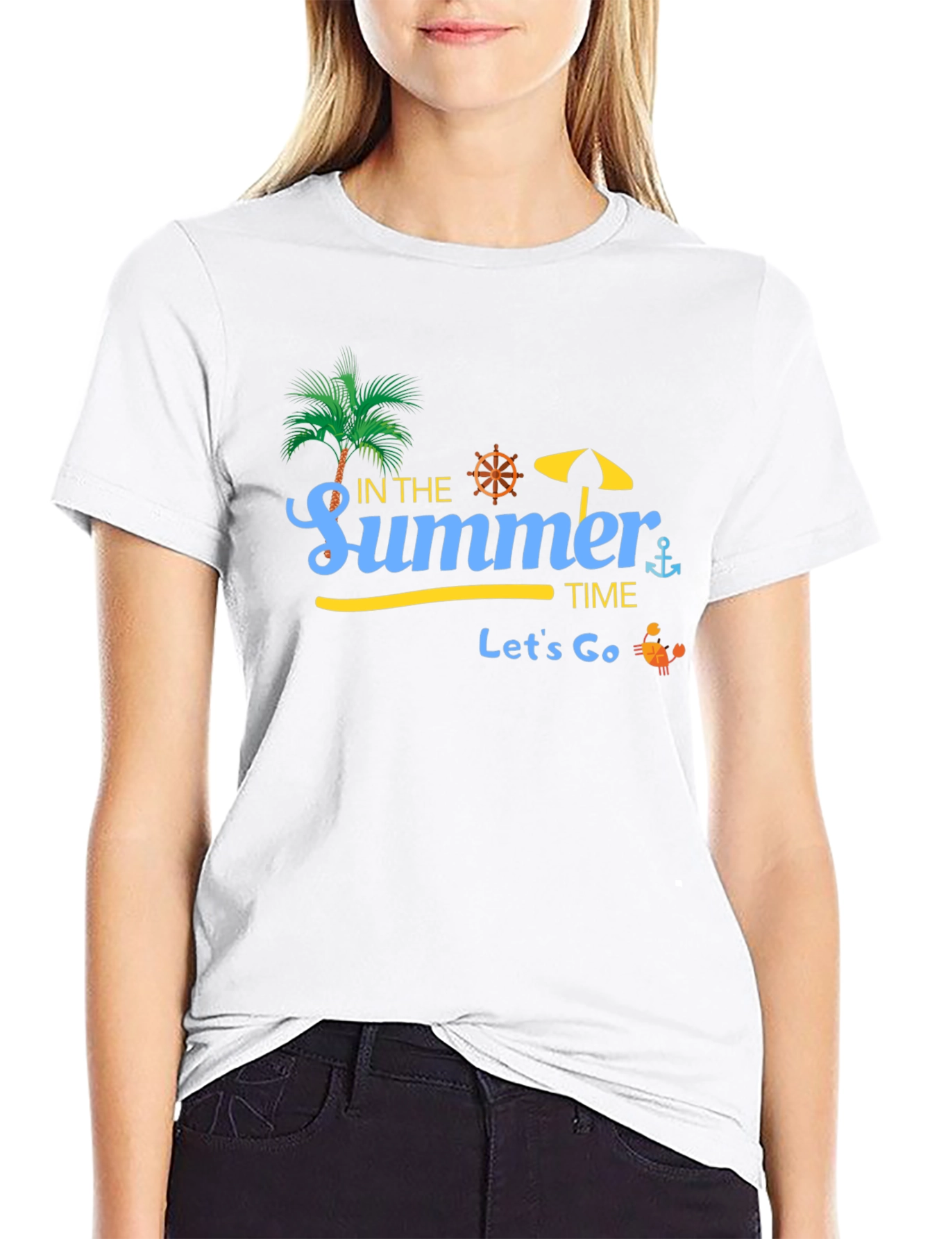Summer Time Graphic Black T-Shirt
