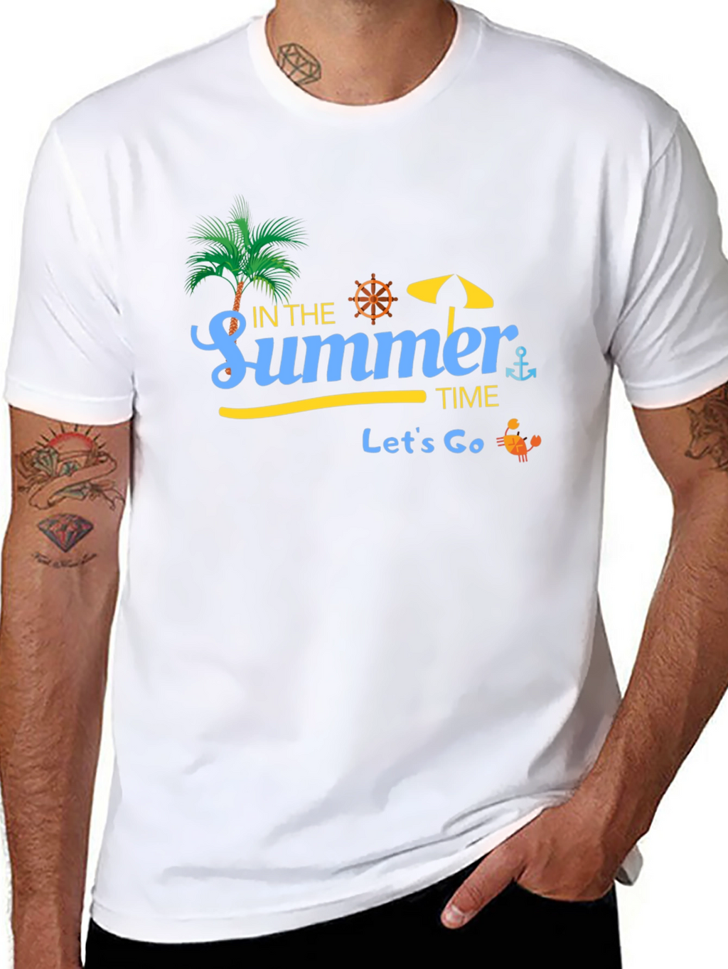 Summer Time Graphic Black T-Shirt