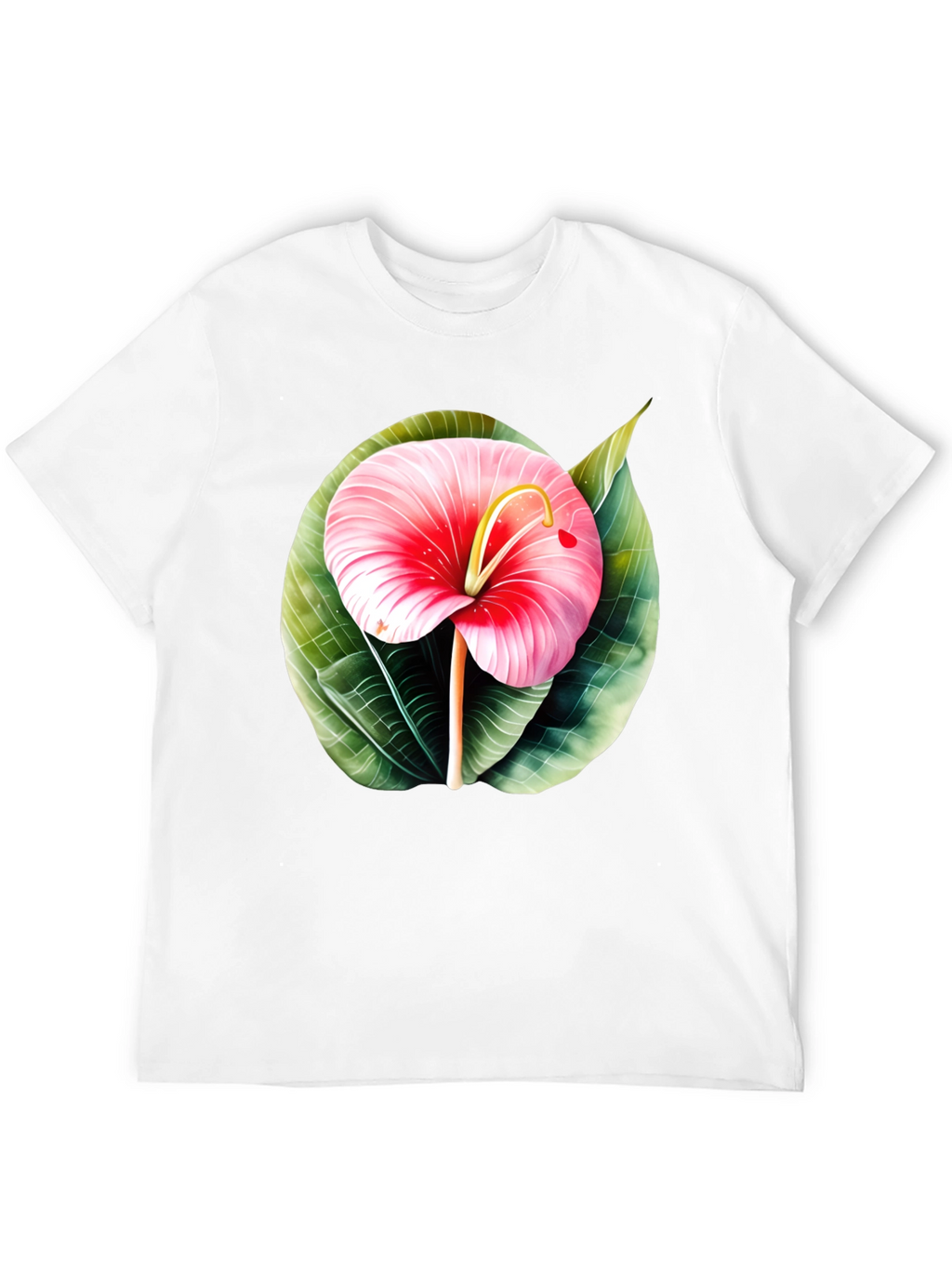 Tropical Flower Graphic Tee - Mens Black T-Shirt