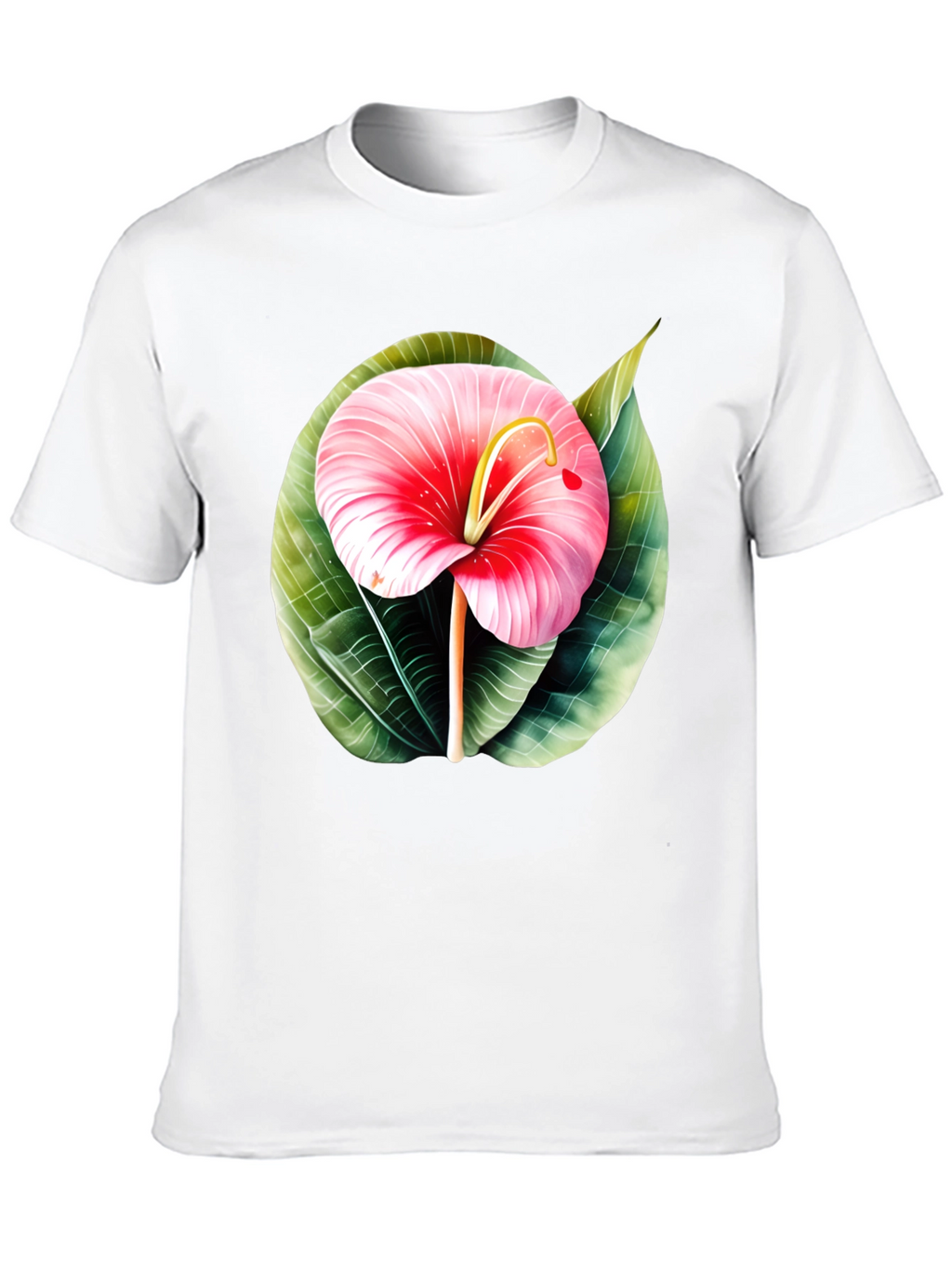 Tropical Flower Graphic Tee - Mens Black T-Shirt
