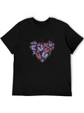 Butterfly Heart Graphic T-Shirt - Black